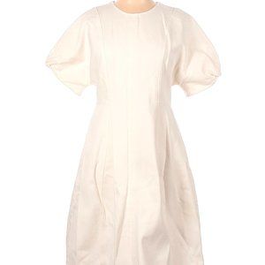 Cos White Denim Puff Sleeve Dress